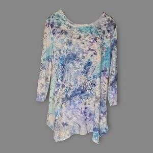 Northern Reflections Womens Small Multicolor Artistic Floral Tunic